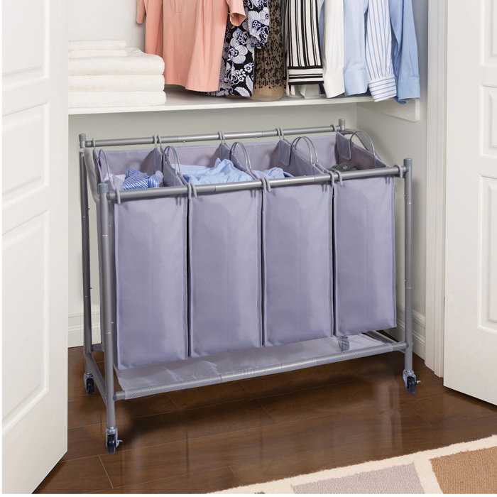 Rebrilliant 4 Bag Laundry Sorter Cart & Reviews Wayfair